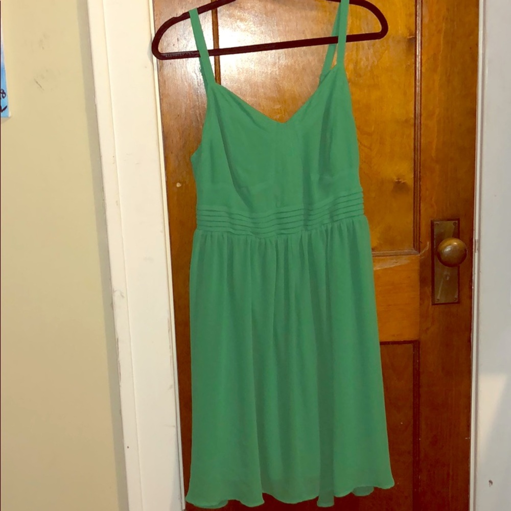 Torrid GREEN CHIFFON PLEATED SKATER DRESS
